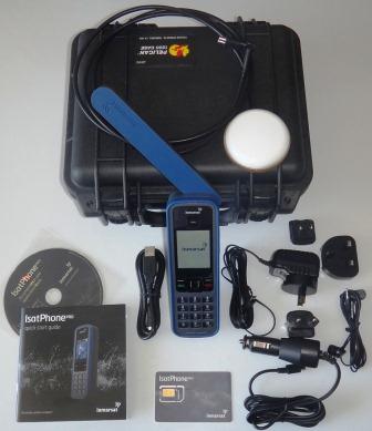 IN-00-136079-100-EX Kit, INMARSAT IsatPhone PRO, EXECUTIVE Hand Held Portable Satellite Telephone, Full 14pce Kit with 100 Prepaid Unit SIM, Validity of Units and Access for up to 2years and Portable Antenna in Pelican 1200 Protective Case