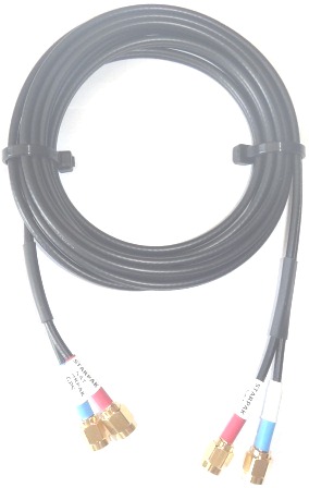 Iridium STARPAK Cable Kit, Micro Twin Molded RG174U 2.4m(95in) Gold SMA-Male connectors
